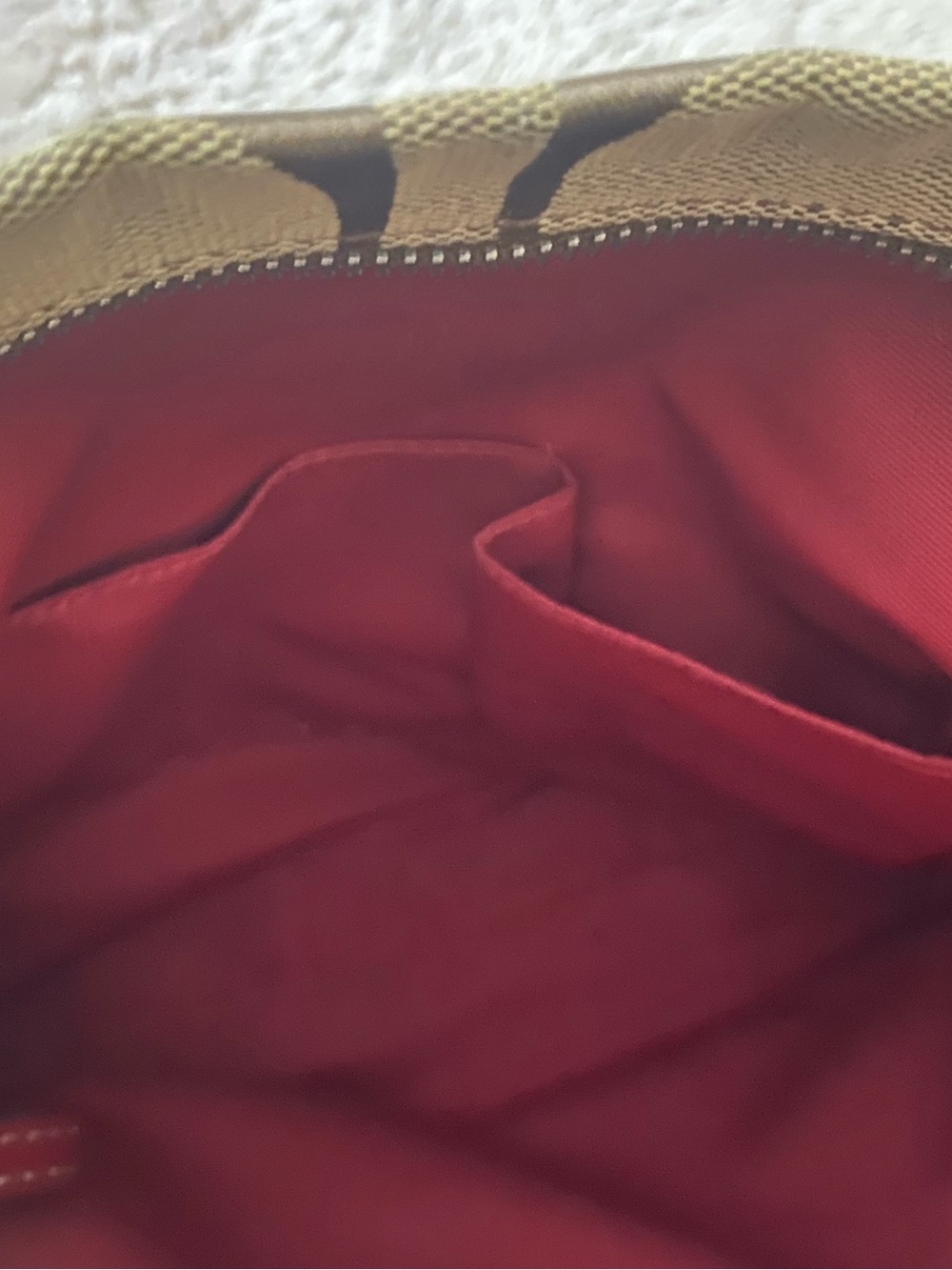 Coach Khaki Signature Canvas Crossbody with Red Trim - Picture 5 of 10